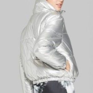 Wild Fable Silver Metallic Puffer Jacket
